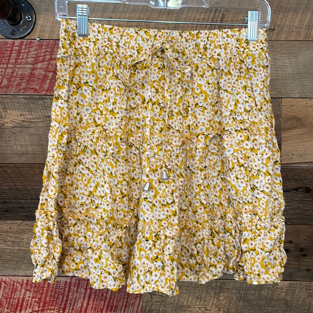 floral tiered mini skirt